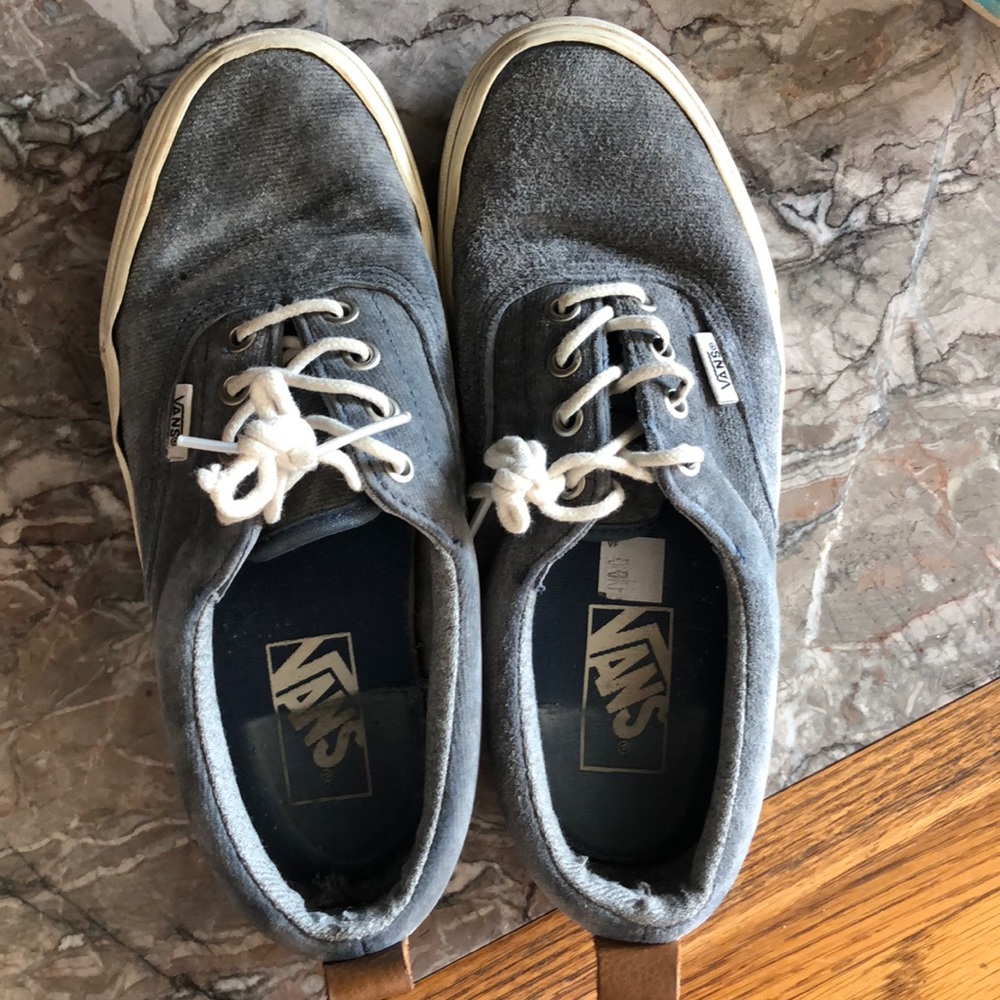 Vans low top blue and brown shoes